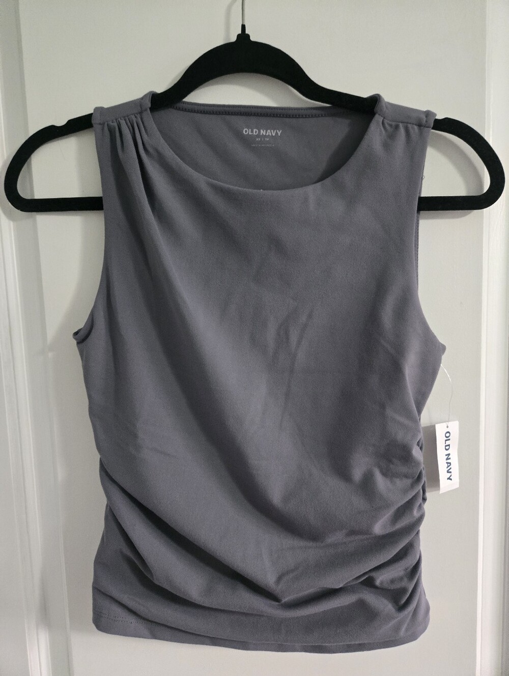 Old Navy Gray Ruched Double-Layer Tank Top